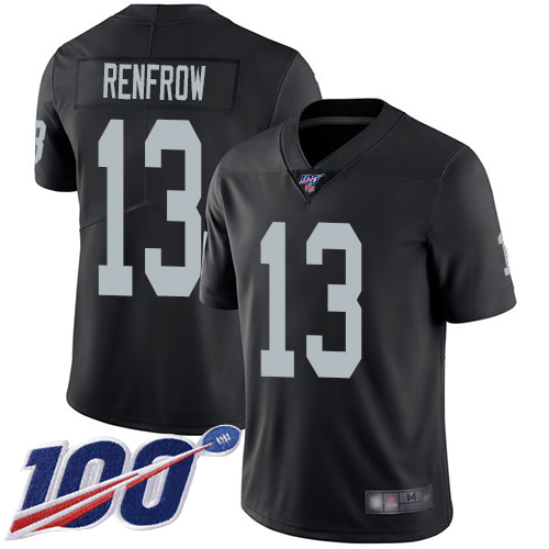 Men Oakland Raiders Limited Black Hunter Renfrow Home Jersey NFL Football #13 100th Season Vapor Jersey->oakland raiders->NFL Jersey